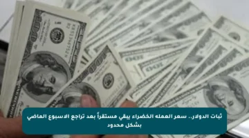 ثبات الدولار.. سعر العملة الخضراء يبقى مستقراً بعد تراجع الأسبوع الماضي بشكل محدود